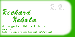 richard nekola business card